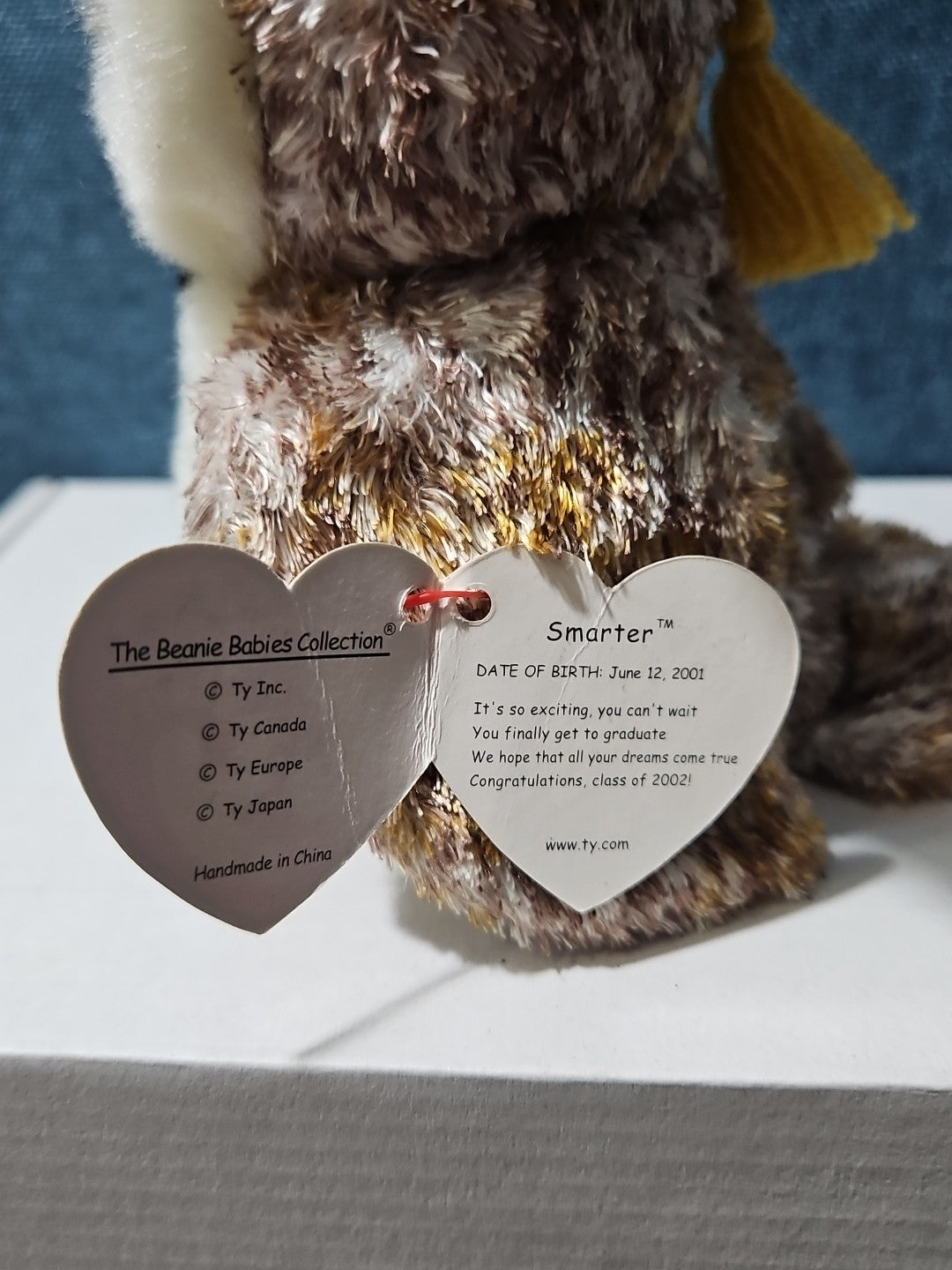 Ty Beanie Baby Smarter the Owl | Class of 2002 Graduation Gift | Retired Plush