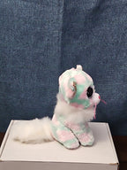 TY Beanie Boos Opal Cat Plush 6" | Pastel Pink & Green Tie Dye Kitty | No Tag