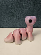 Mini Articulated Brontosaurus Fidget Toy | 3D Printed Dinosaur | Pink Purple
