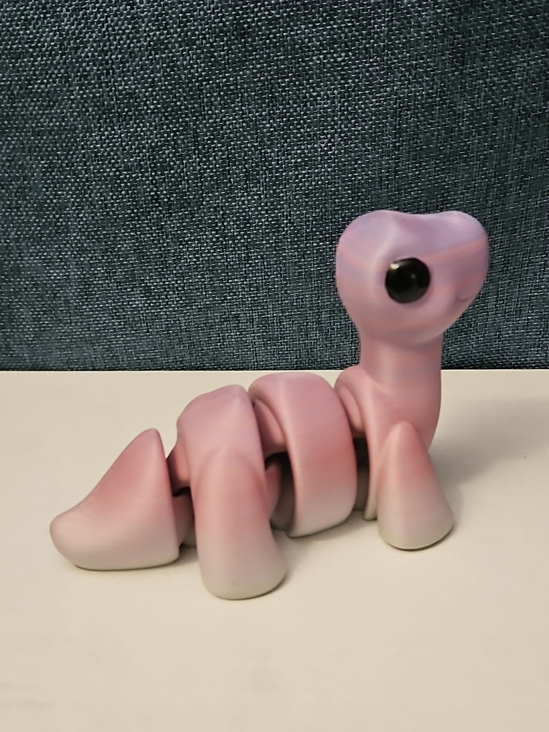 Mini Articulated Brontosaurus Fidget Toy | 3D Printed Dinosaur | Pink Purple