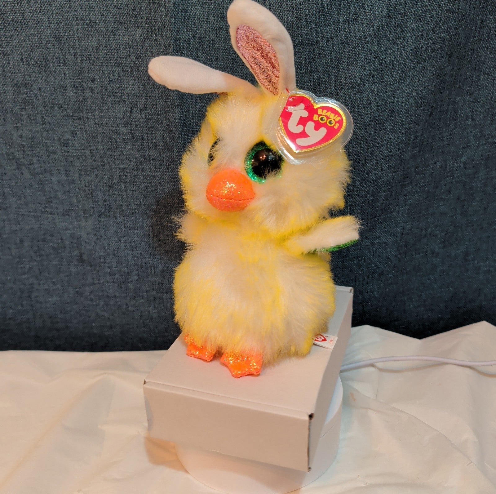Ty Beanie Boos Coop The Easter Chick Bunny Ears Plush 6" Glitter Eyes NWT