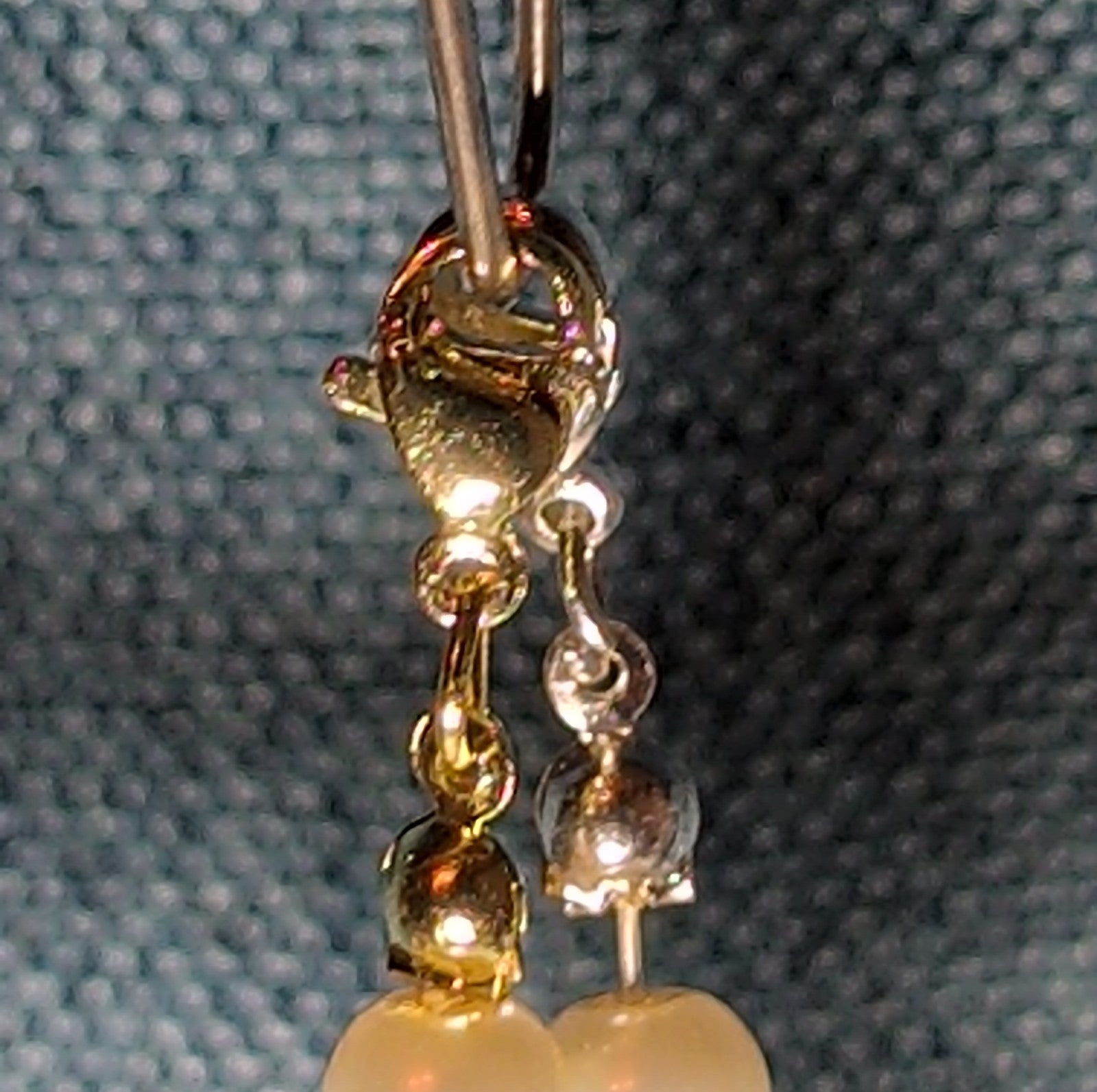 Faux Pearl Purse Charm Gold Silver Tone Letter U