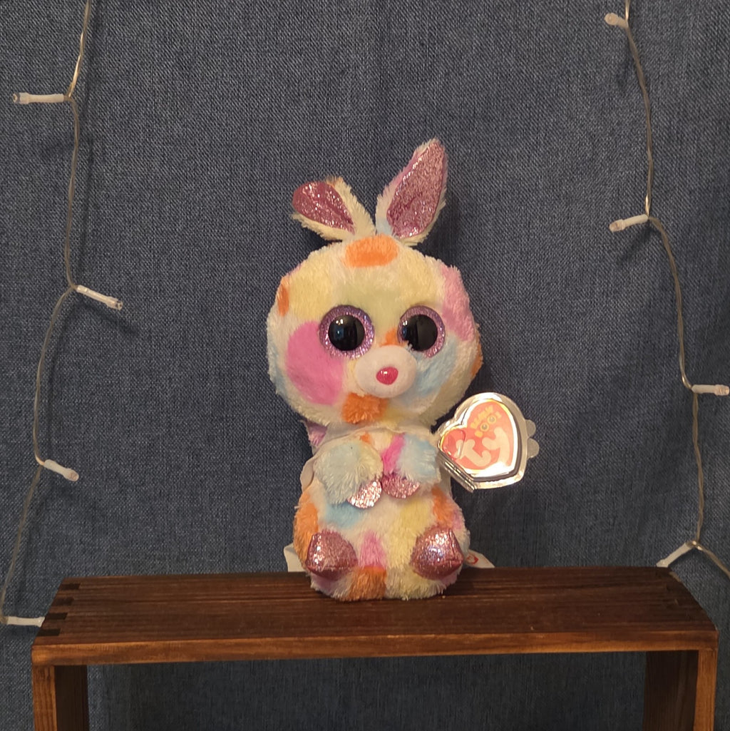 Ty Beanie Boos Bloomy Pastel Bunny Plush 6" Glitter Eyes Easter Bunny