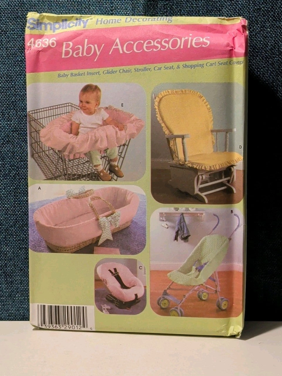 Simplicity 4636 Baby Accessory Pattern 2005 Car Seat Stroller Glider Cover UNCUT