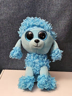Retired Ty Beanie Boos Mandy Blue Poodle Plush 10" Medium Buddy |  Sparkle Eyes