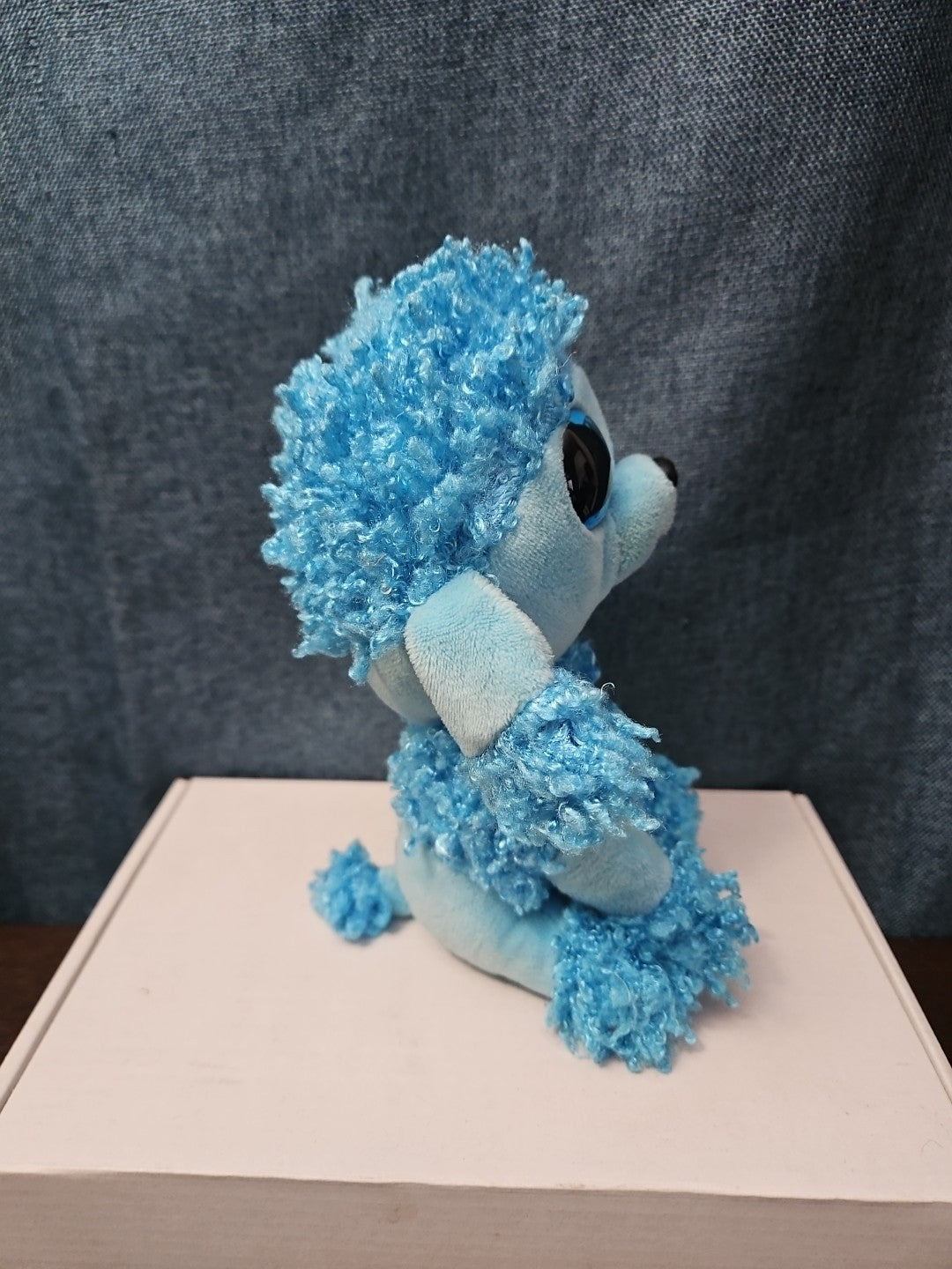 Retired Ty Beanie Boos Mandy Blue Poodle Plush 10" Medium Buddy |  Sparkle Eyes