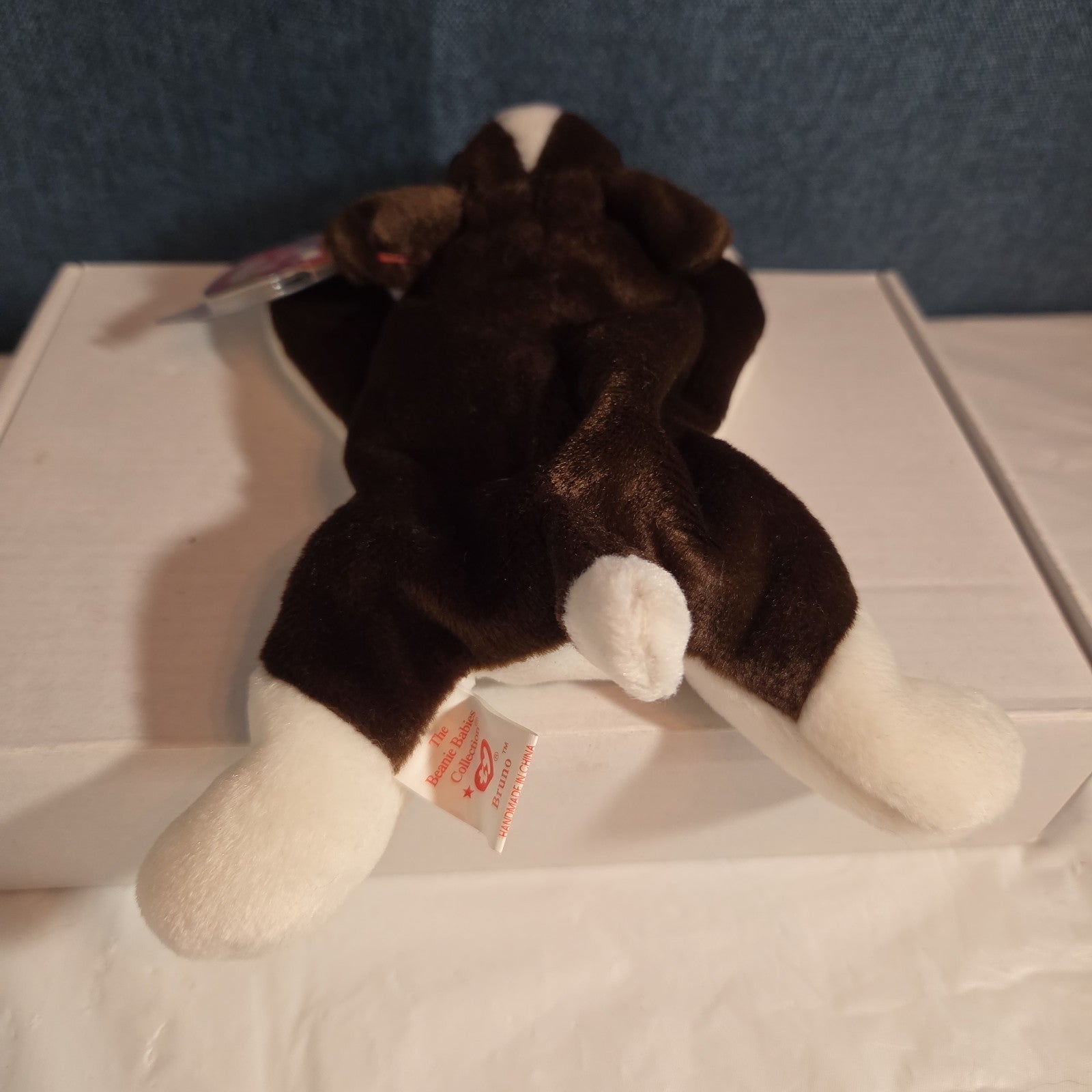 Ty Beanie Baby Bruno Dog Plush Vintage 1997 Bull Terrier Tags Protected