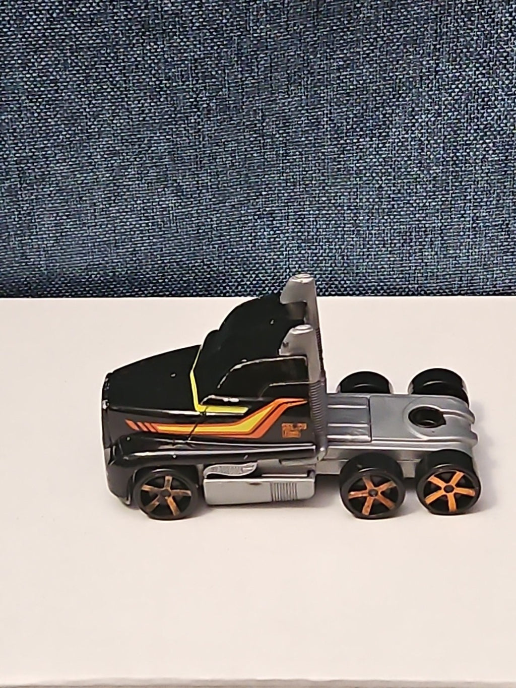 Hot Wheels Semi Truck Cab | Track Stars Black & Orange Racing Hauler