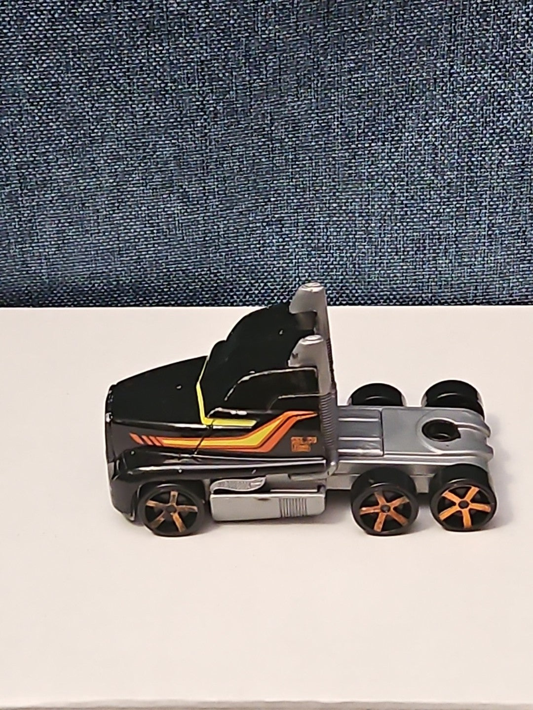 Hot Wheels Semi Truck Cab | Track Stars Black & Orange Racing Hauler