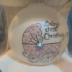 Heart Gifts By Teresa Babys First Christmas Glass Ornament Pink Swarovski