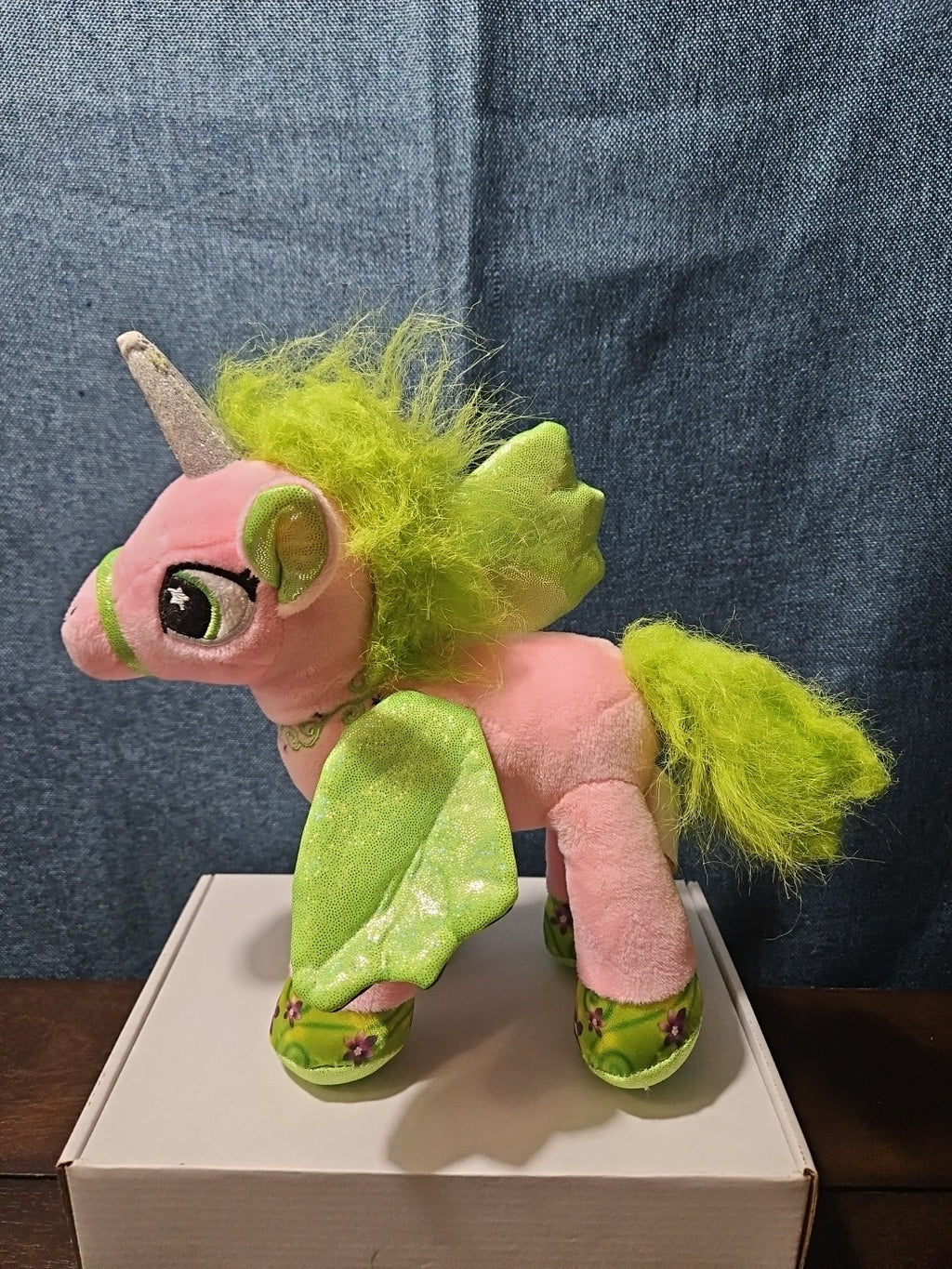 2 Star Eye Unicorn Plush Set | Pink & White Pegasus Stuffed Animals | Shimmer