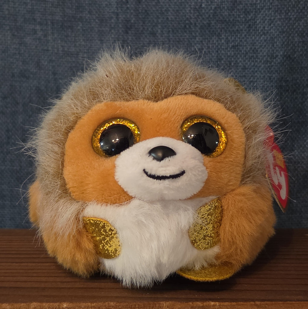 Ty Puffies Beanie Balls Caesar Lion Plush Toy 3" Glitter Eyes with tag Protector