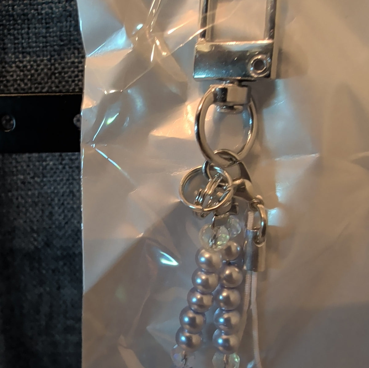 Adorn Beaded Phone Strap Charm Pearl Glass Crystal Y2K Keychain New Card