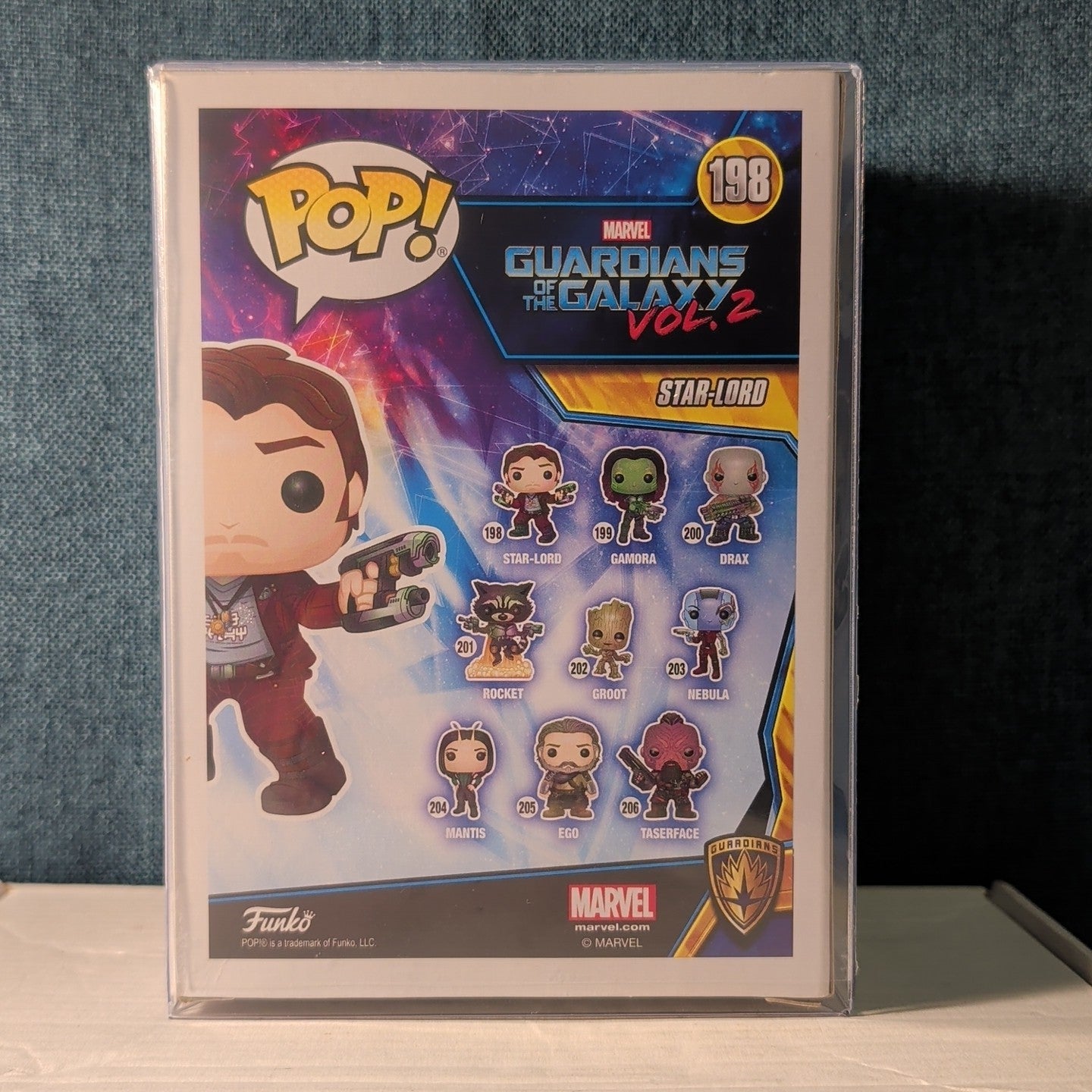 Funko Pop Star-Lord 198 Guardians of the Galaxy Vol2 Viny in Box with Protector 