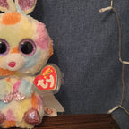 Ty Beanie Boos Bloomy Pastel Bunny Plush 6" Glitter Eyes Easter Bunny