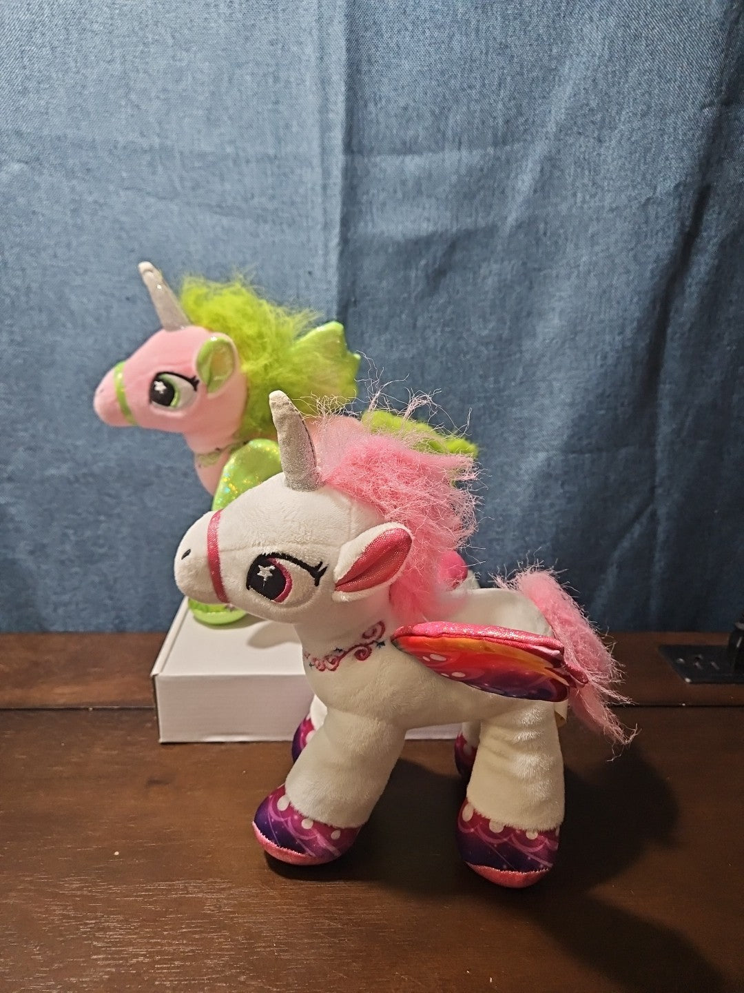 2 Star Eye Unicorn Plush Set | Pink & White Pegasus Stuffed Animals | Shimmer