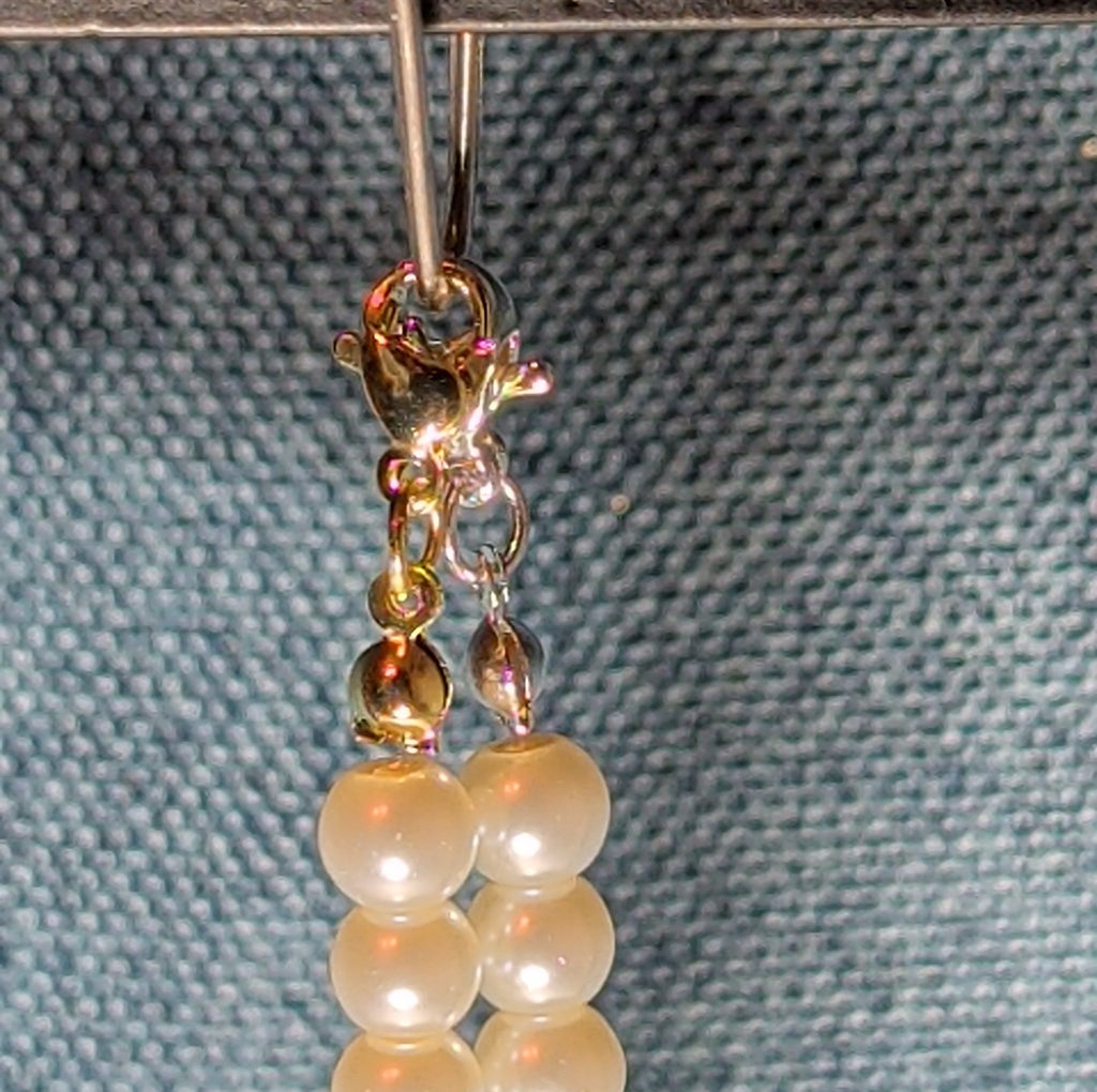 Faux Pearl Purse Charm Gold Silver Tone W Letter Initial