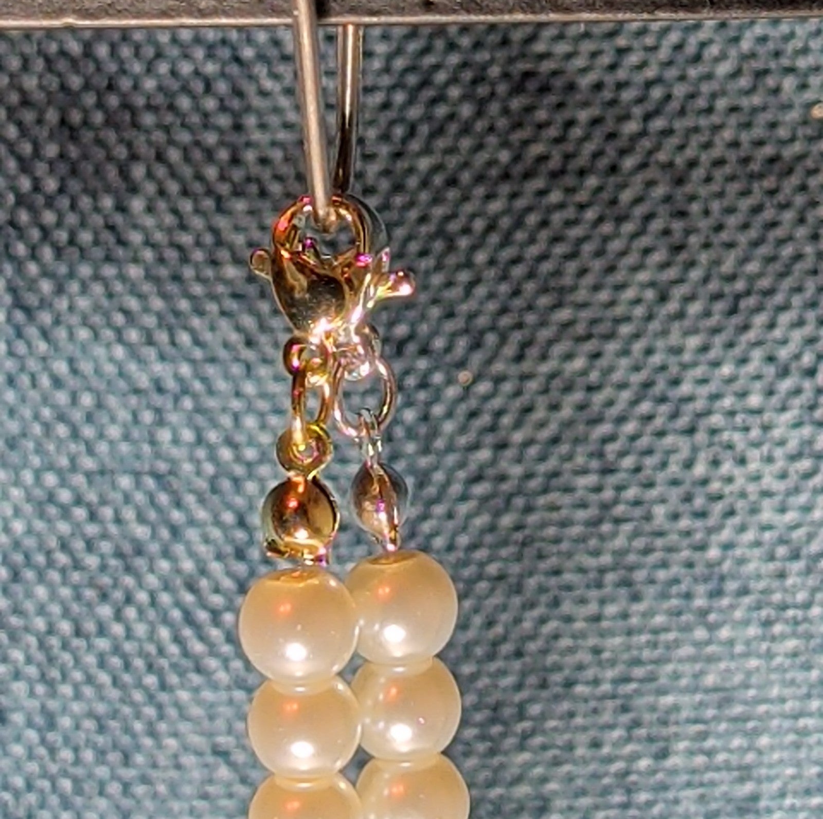 Faux Pearl Purse Charm Gold Silver Tone W Letter Initial