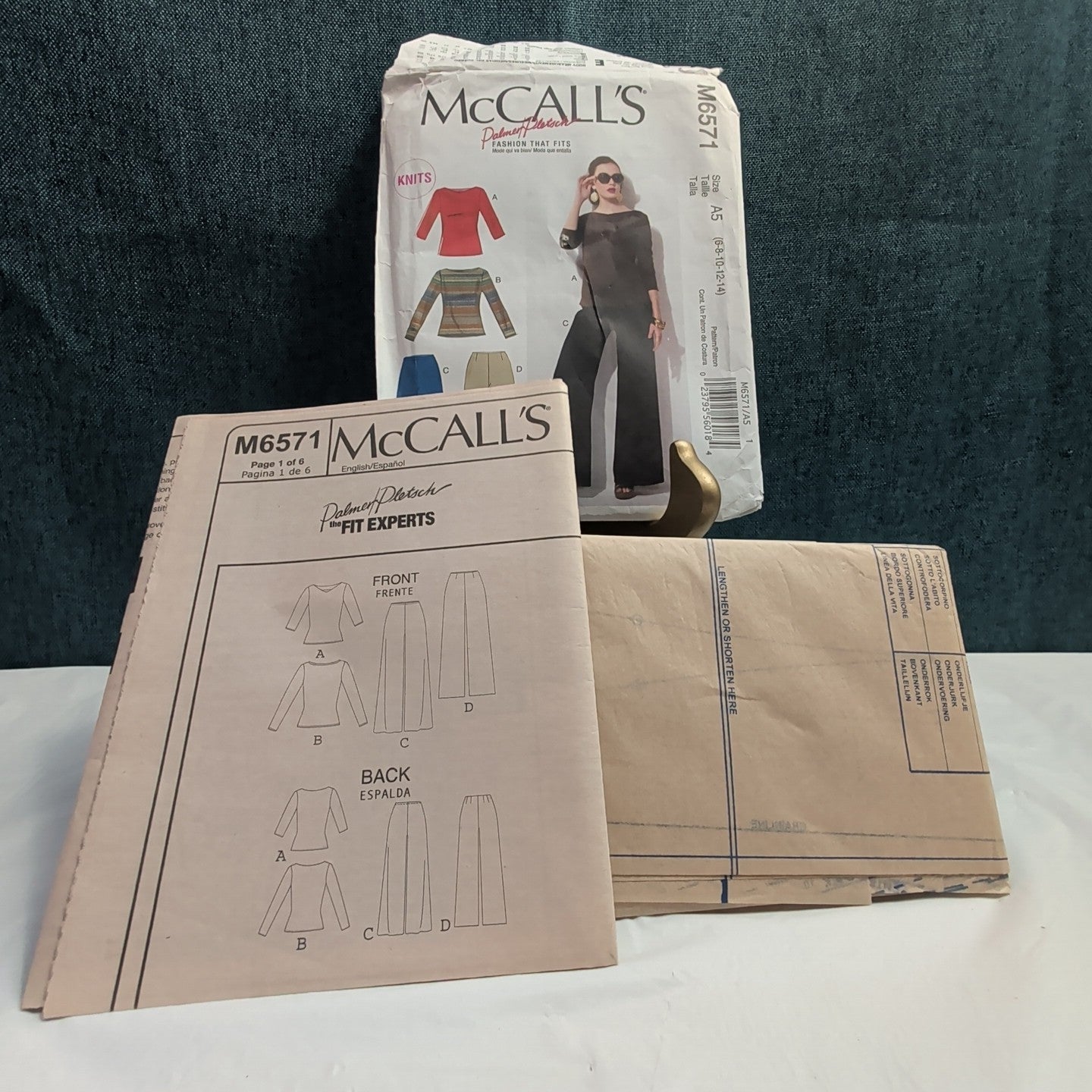 McCalls M6571 Pattern Knit Top Pants Palmer Pletsch 2012 Size 6-14 023795560184