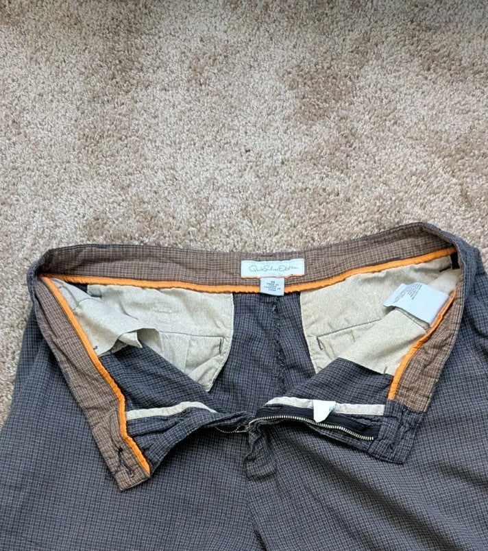 Quiksilver Edition Mens Shorts 34 Gray Micro Check Bermuda Walk Flat Front VTG