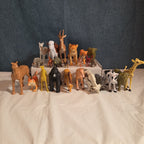 Plastic Animal Figures Toy Lot 24pc Safari Farm Zoo Animals
