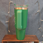 Holly Dolly Christmas 40oz Tumbler Green Stainless Travel Mug