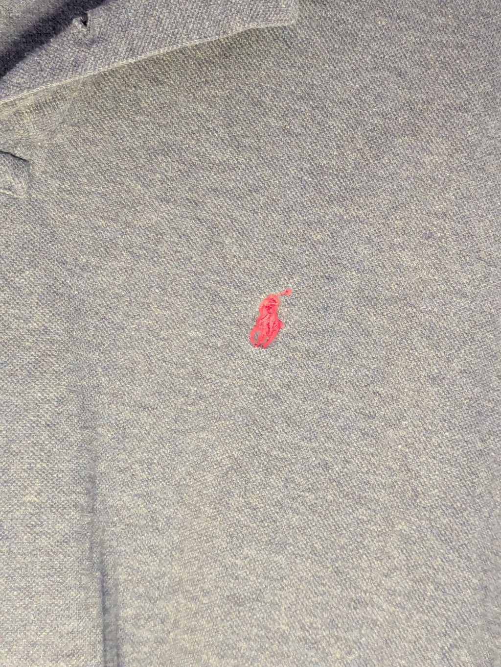 Vintage 90s Polo Ralph Lauren Shirt Men's Large Gray Red Pony Logo Cotton