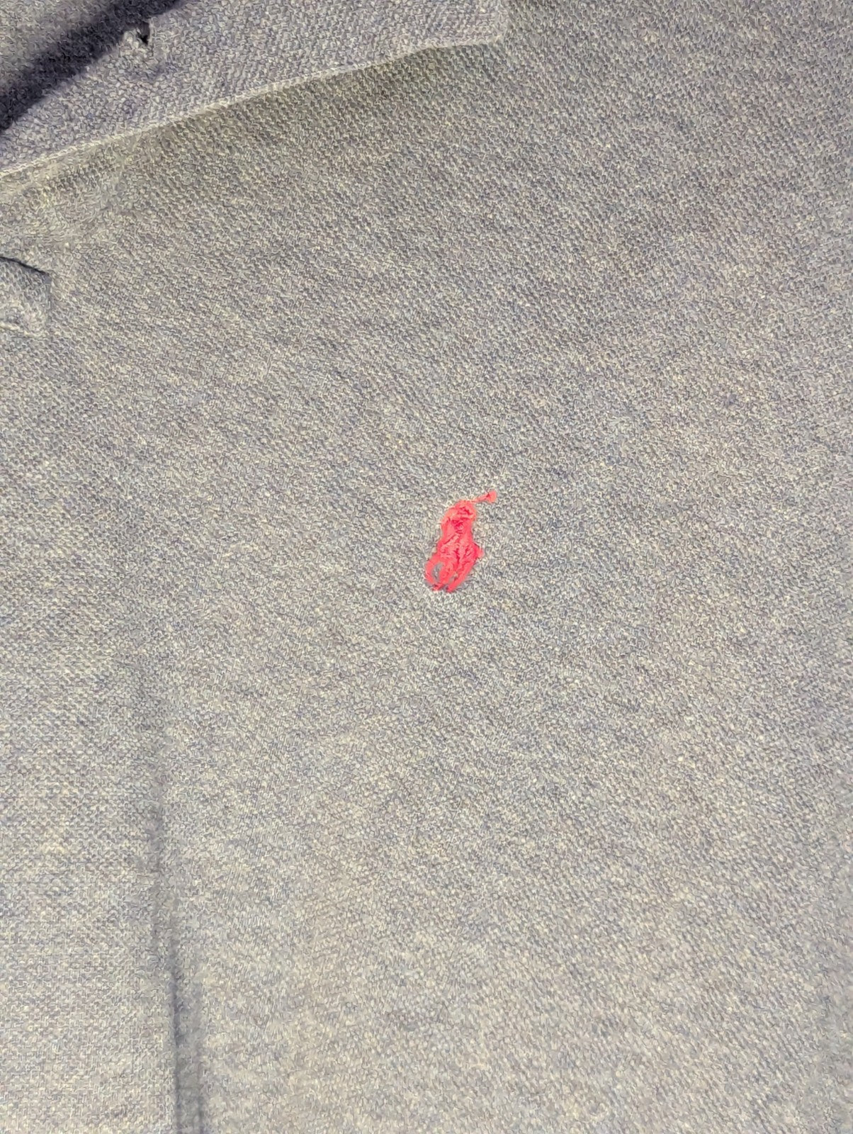 Vintage 90s Polo Ralph Lauren Shirt Men's Large Gray Red Pony Logo Cotton