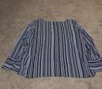 Counterparts Striped Blouse Women XL Black White Long Sleeve Top