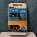 NEW TriLink S52 14" Replacement Saw Chain 2-Pack | 52 Drive Links .050" Gauge