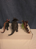 Dinosaur Toy Figures Lot of 3 Triceratops Stegosaurus Vintage Plastic Toy