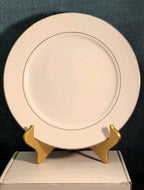 Home Essentials China Dinner Plate White with Gold Rim Individual Replacement