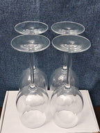 Set of 4 Clear Glass Stemmed Wine Glasses Balloon Bowl All-Purpose Stemware