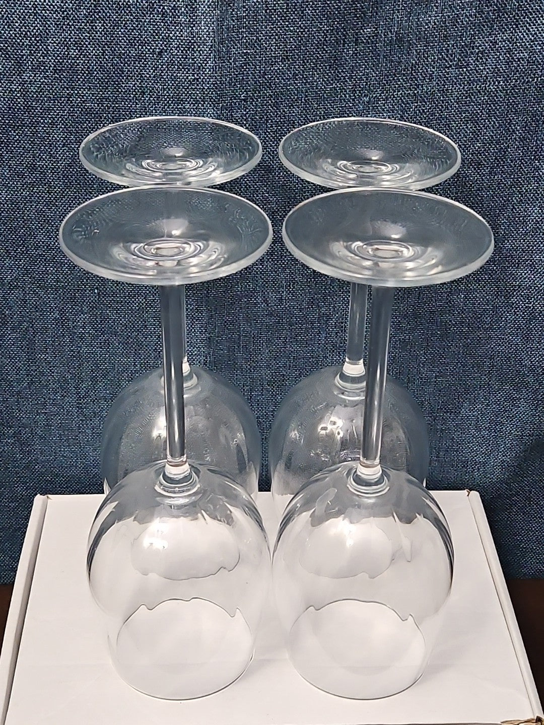 Set of 4 Clear Glass Stemmed Wine Glasses Balloon Bowl All-Purpose Stemware