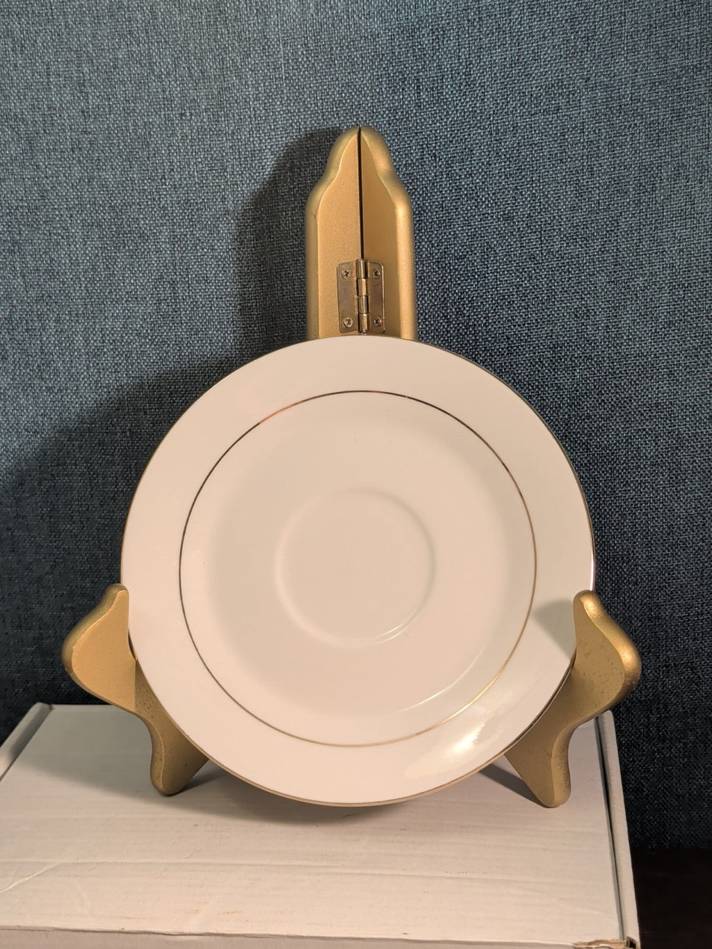 Home Essentials China Saucer Plate White with Gold Rim Individual Replacement