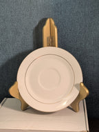 Home Essentials China Saucer Plate White with Gold Rim Individual Replacement