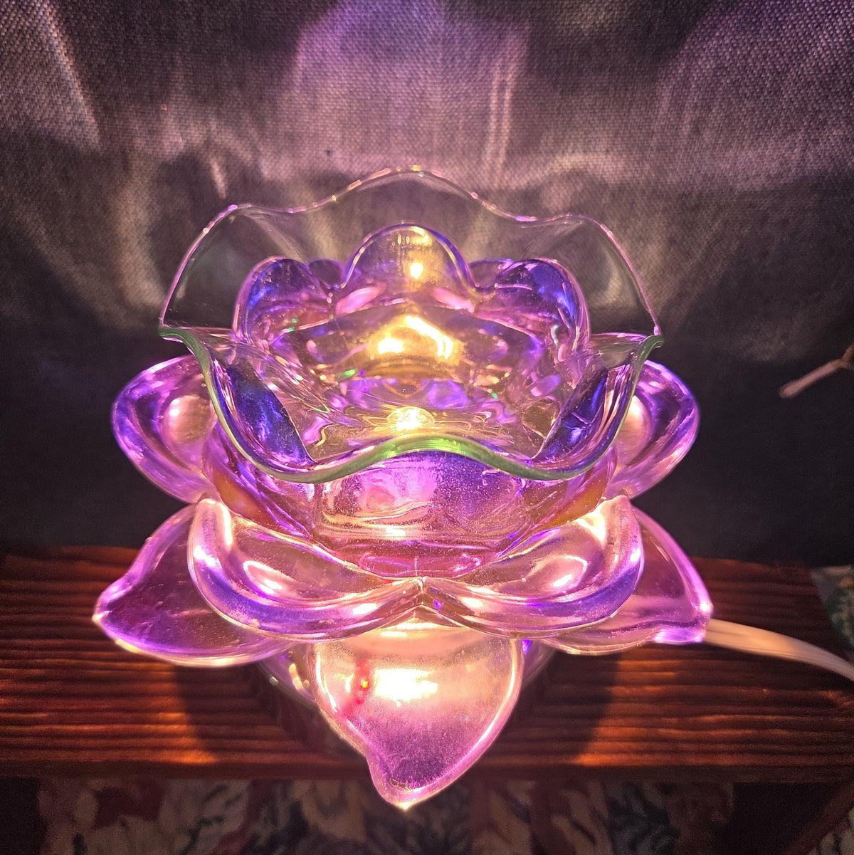 Flower Touch Lamp Glass Oil Warmer Multicolor