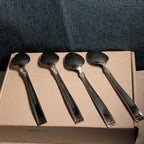 Set of 4 Hampton Silversmiths PORTFOLIO Glossy Spoons | 18/0 Stainless 208