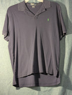 Vintage 90s Polo Ralph Lauren Shirt Men's L Navy Blue Green Pony Logo