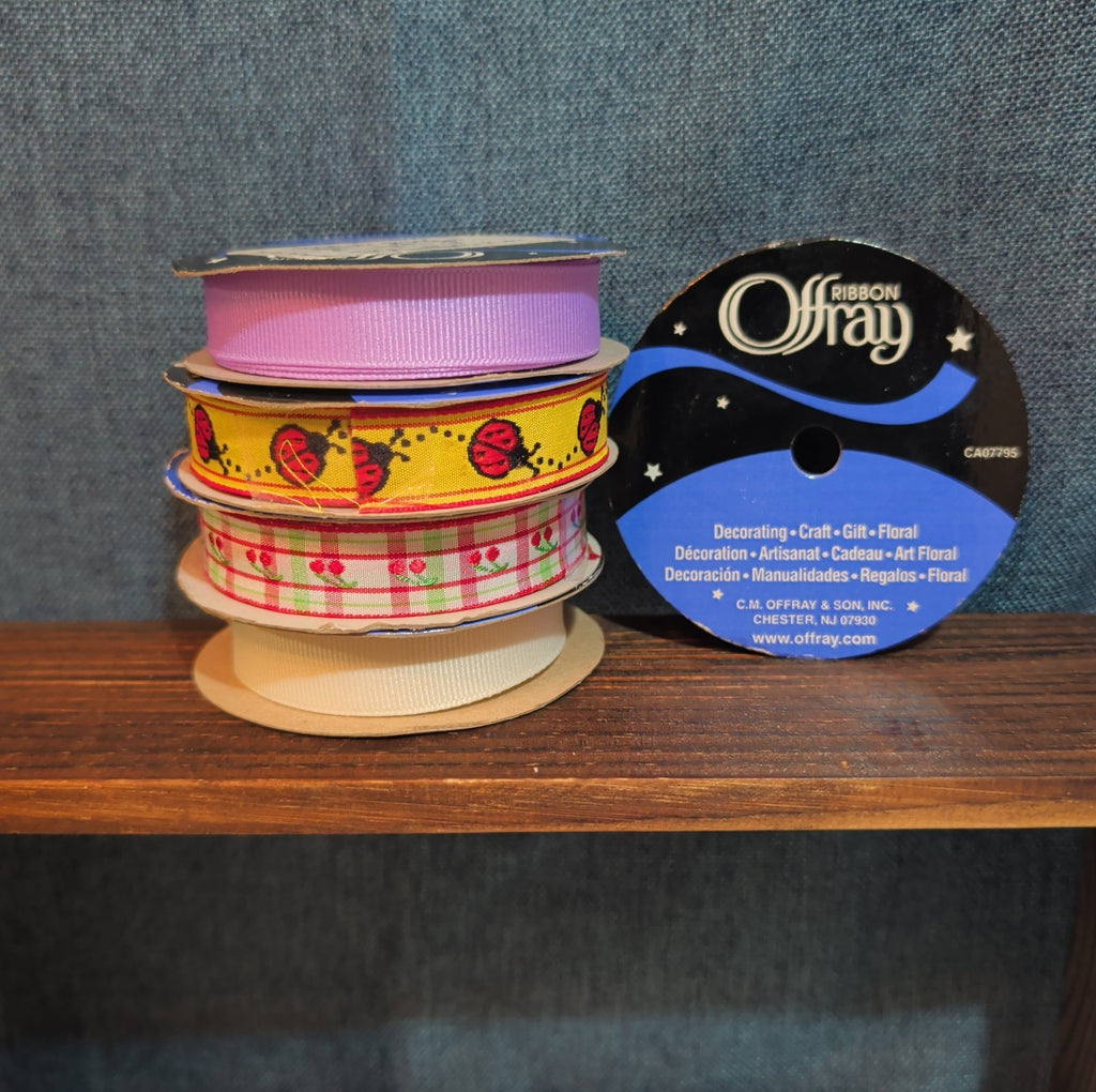 Offray Ribbon Lot 5 Ladybug Cherry Solid Spring Craft Destash