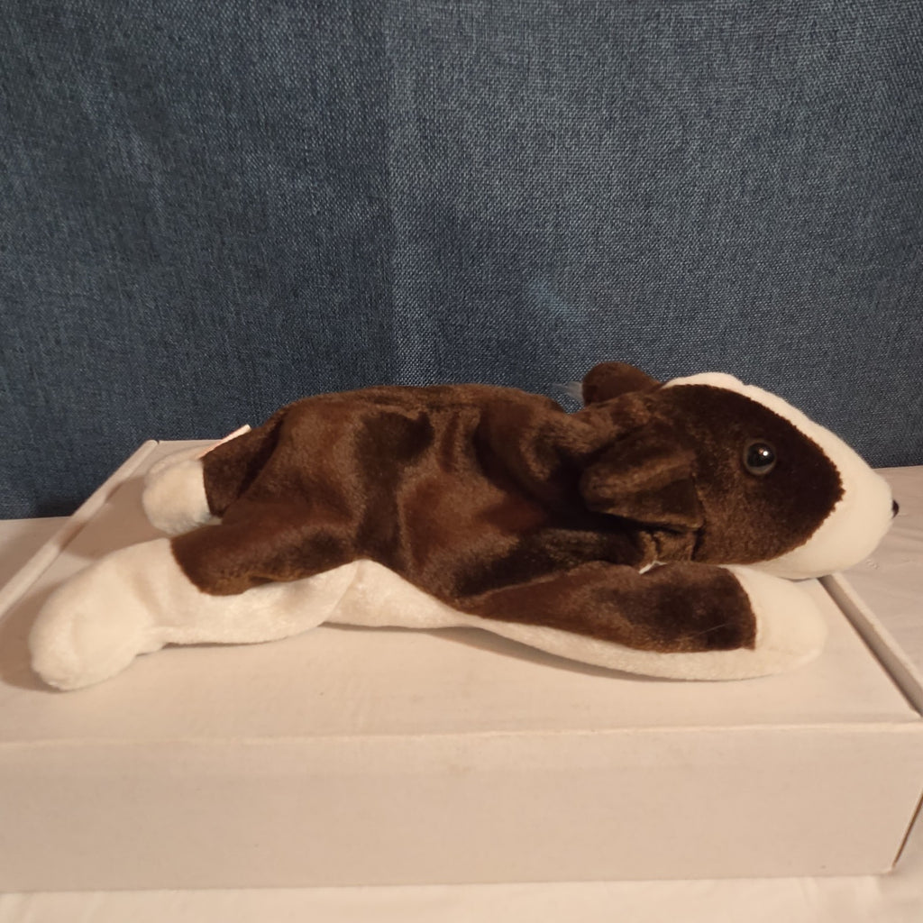 Ty Beanie Baby Bruno Dog Plush Vintage 1997 Bull Terrier Tags Protected