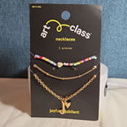 Target Art Class Initial J Necklace Set 3Pk Gold Tone Beaded