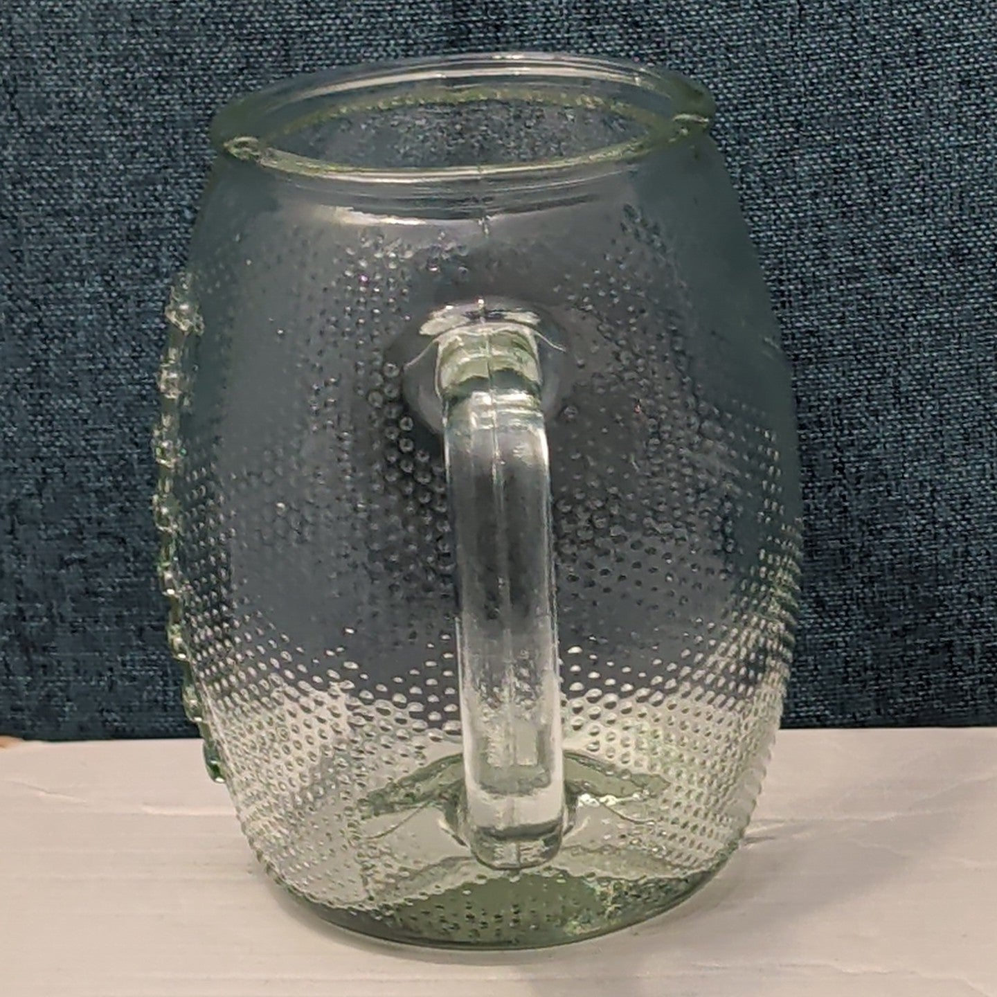 Home Essentials FOOTBALL Glass Mug XL 36 oz Textured Pigskin Beer Stein Gameday