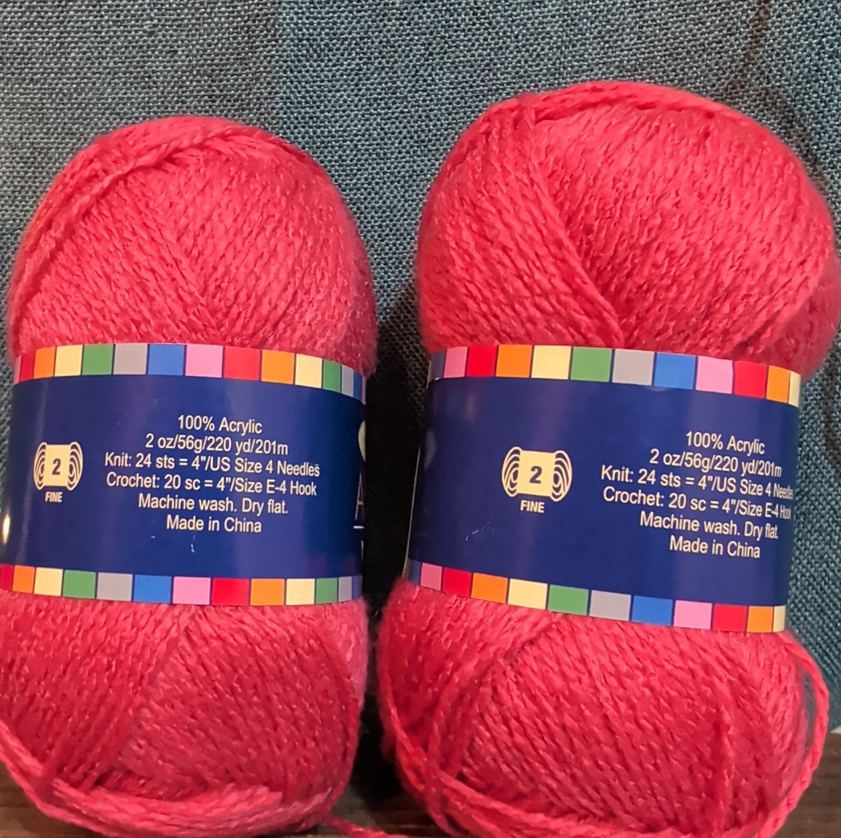 Herrschners Afghan Yarn Lot 2 Skeins 2 Ply  Grapefruit Acrylic 220 Yards Each