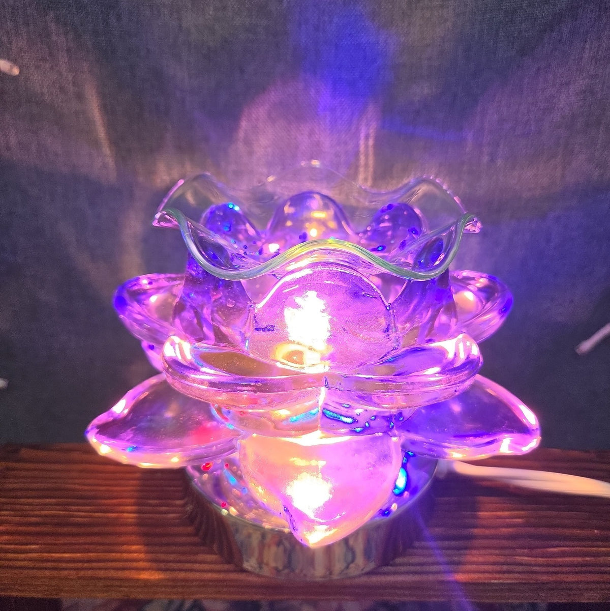 Flower Touch Lamp Glass Oil Warmer Multicolor