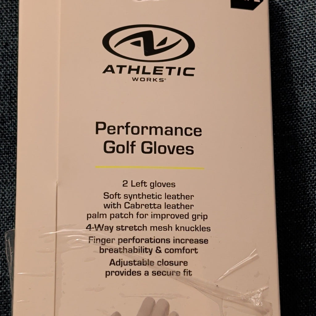 NEW Athletic Works Performance Golf Gloves 2-Pack | Size M/L | 2 Left Hand Glove