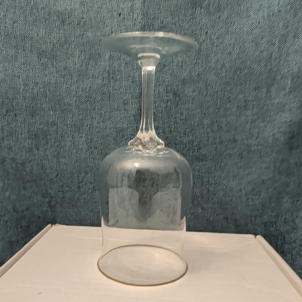 LENOX Crystal INTRIGUE Wine Glasses Gold Trim Fluted Rim Vintage 80s | Set of 6