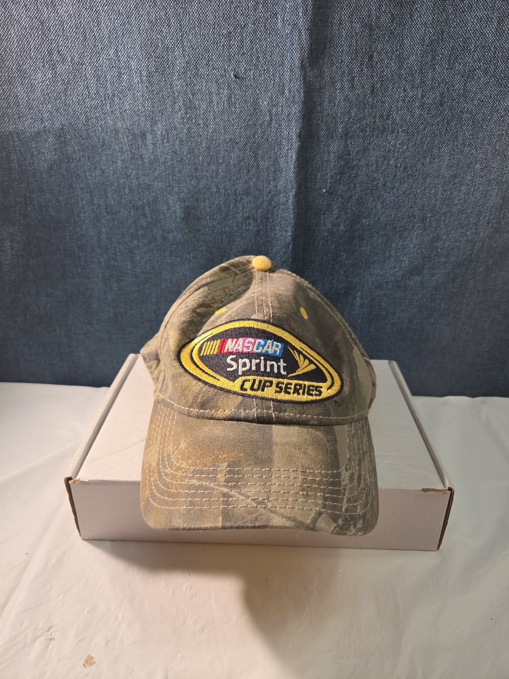 NASCAR Sprint Cup Series Camo Hat Yellow Underbill Adjustable Racing Cap Vintage