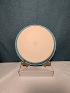 Paula Deen Pie Plate Robin's Egg Blue Speckled Stoneware 11.25" Ruffled Edge