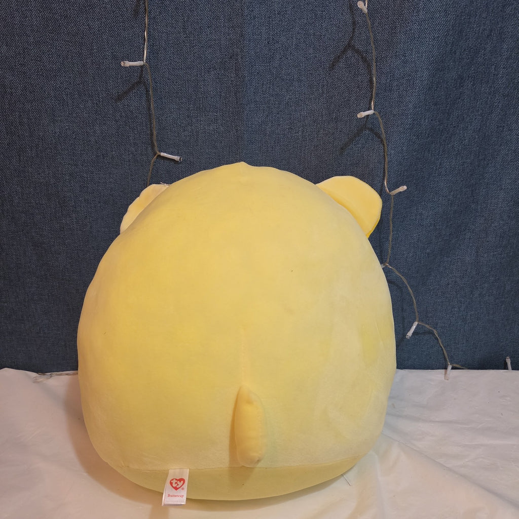 TY Squish-a-Boos Buttercup 10in Yellow Bear Plush Pillow 2021 NWT